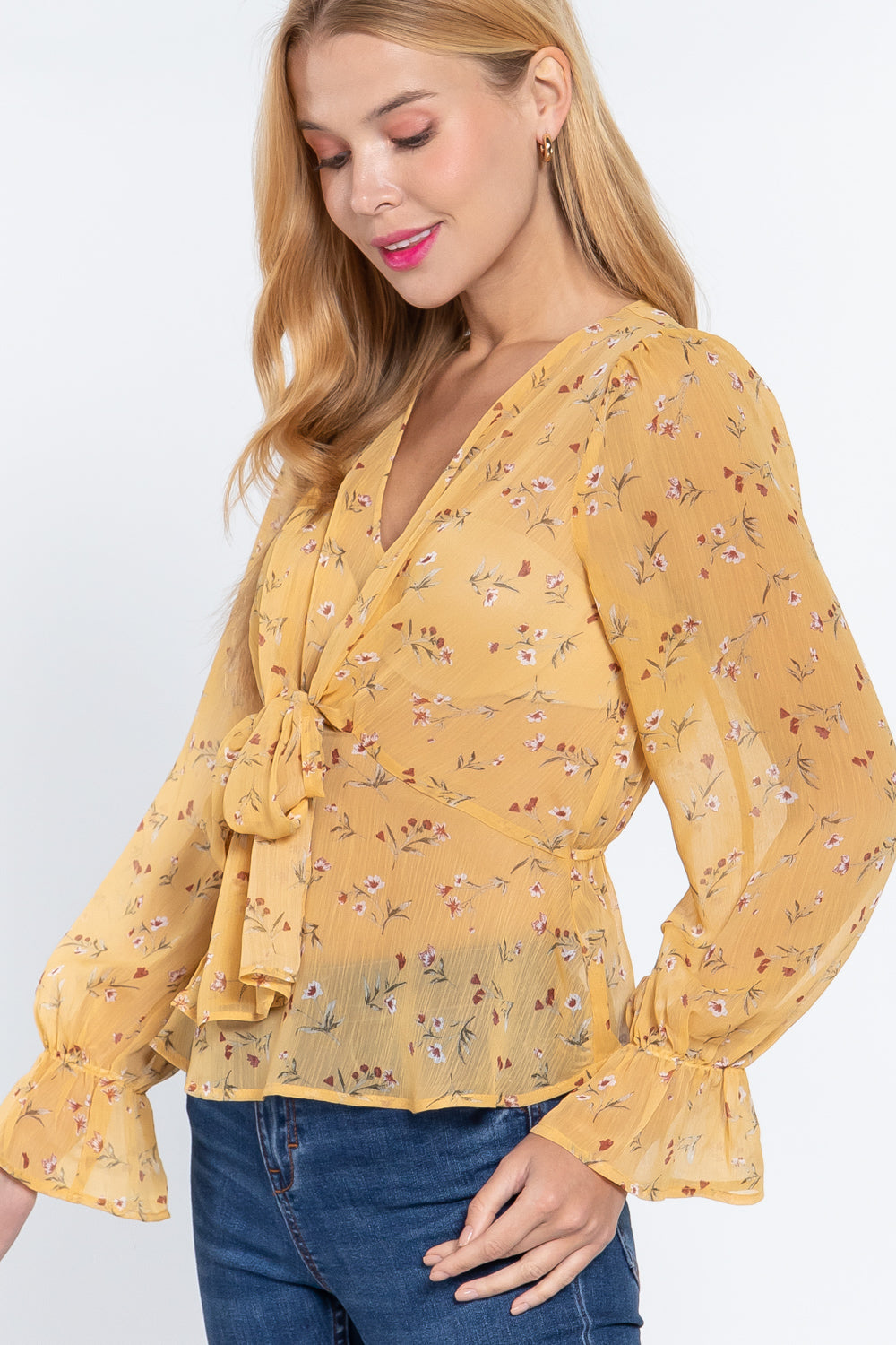 Peplum Print Woven Top