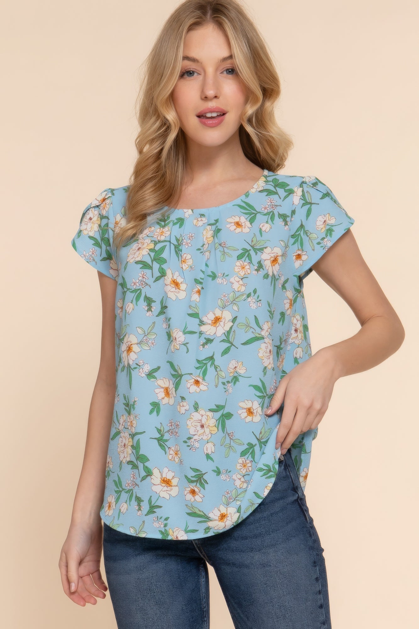 Tulip Floral Print Woven Top