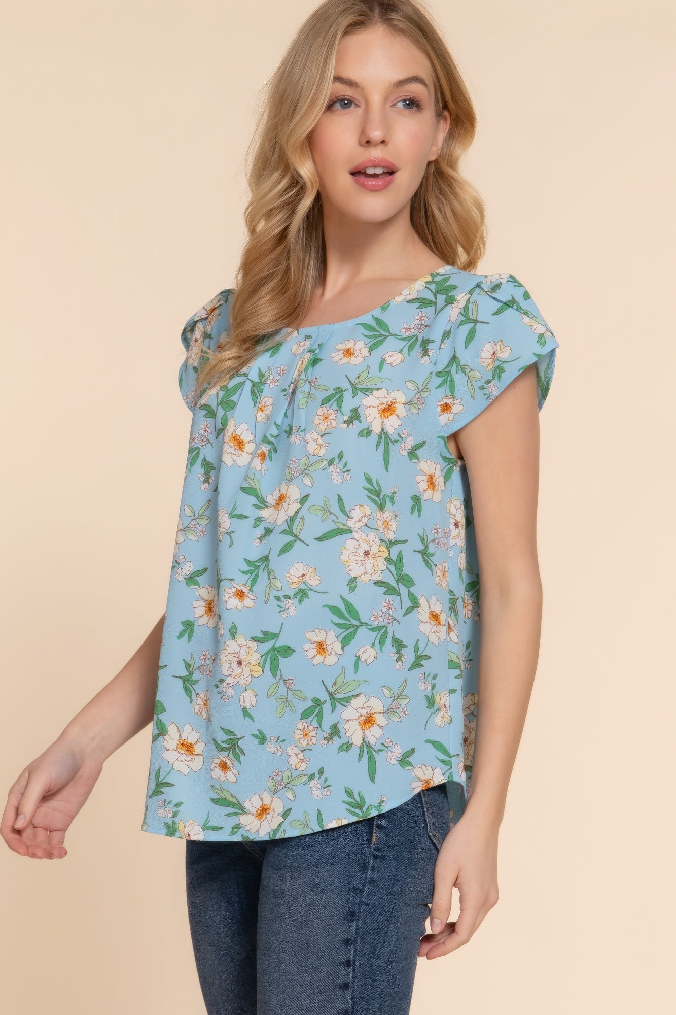 Tulip Floral Print Woven Top