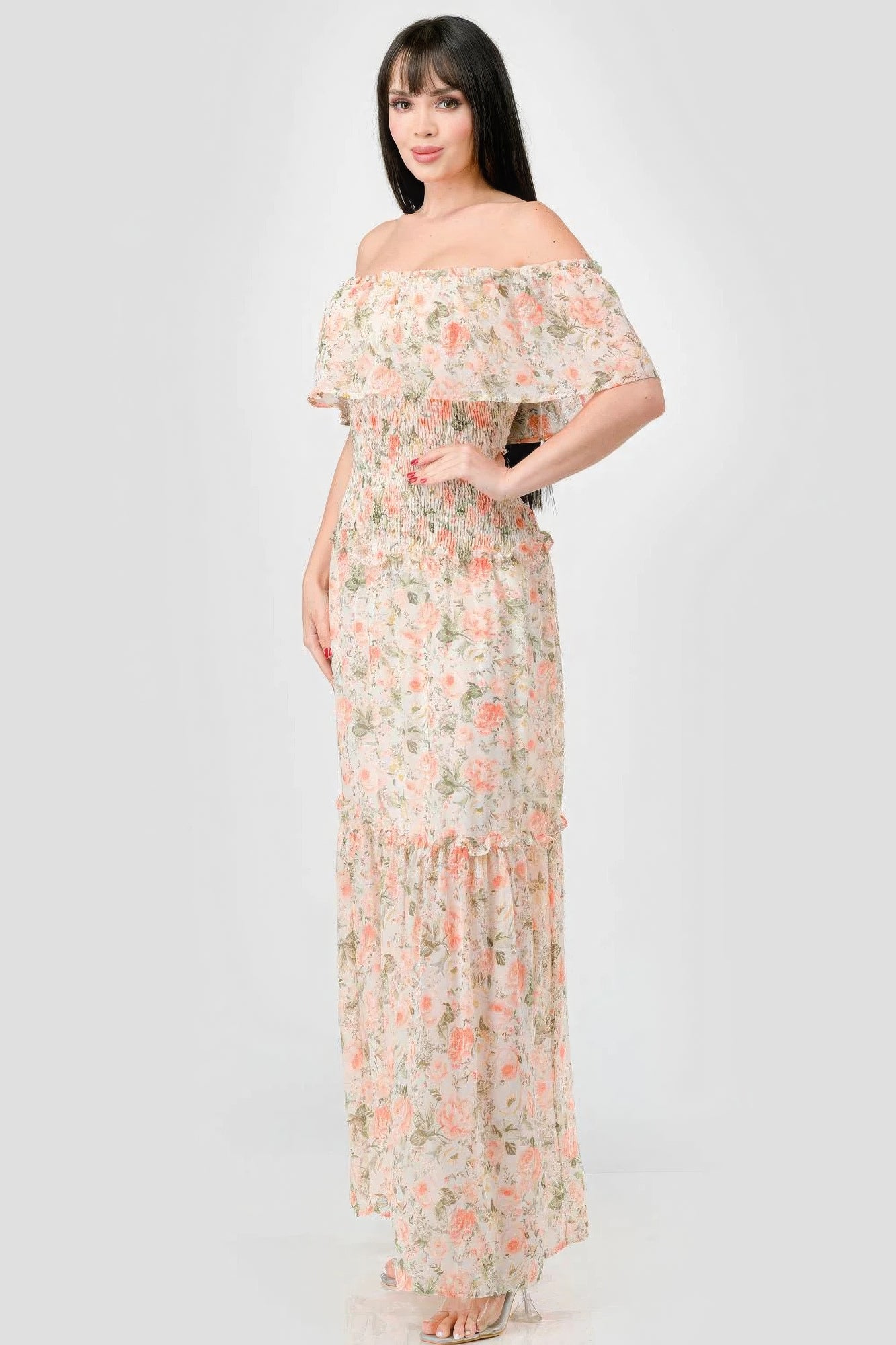 Floral Chiffon Maxi Dress