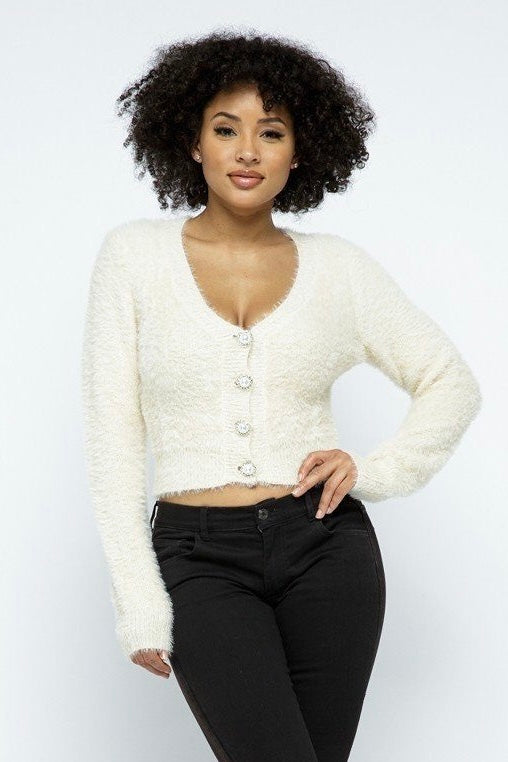 Pearl Button Knit Cardigan