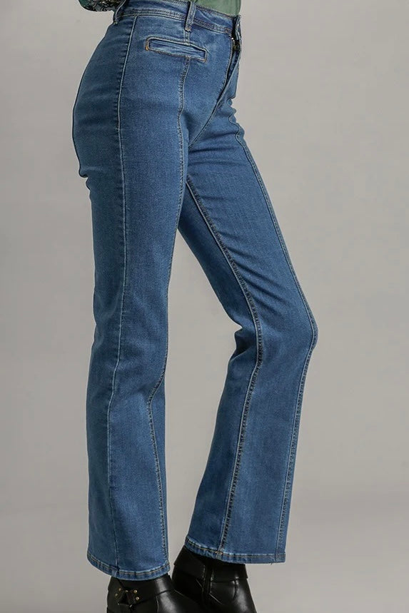 Straight Cut Denim Jeans