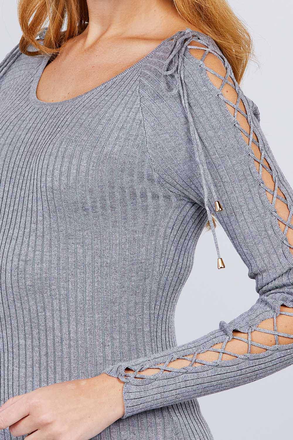 Round Neck Rib Sweater Top