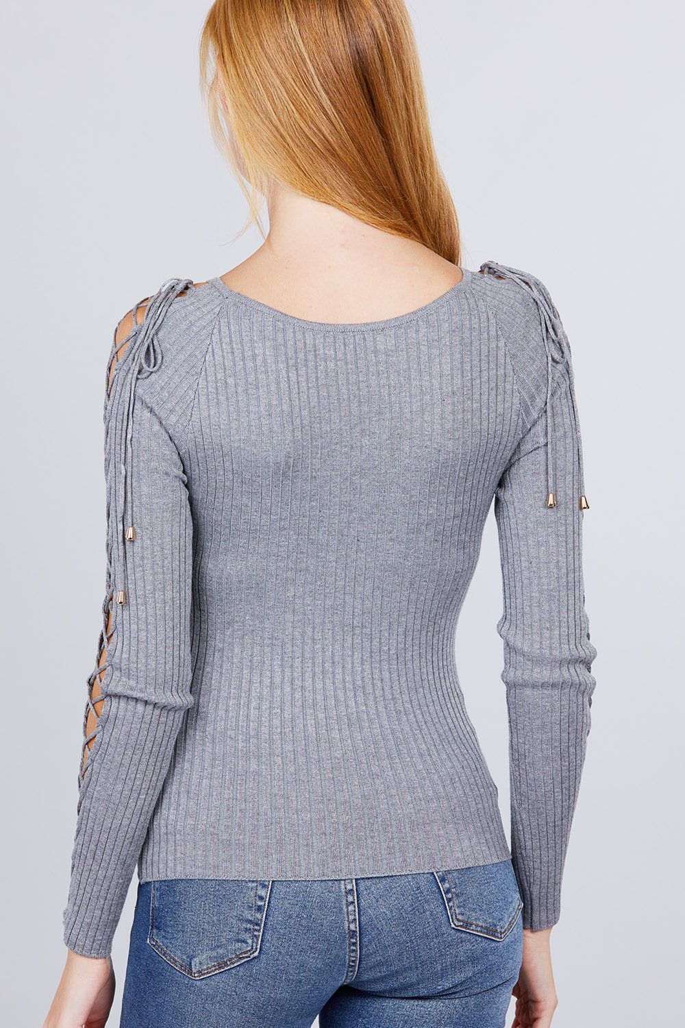 Round Neck Rib Sweater Top