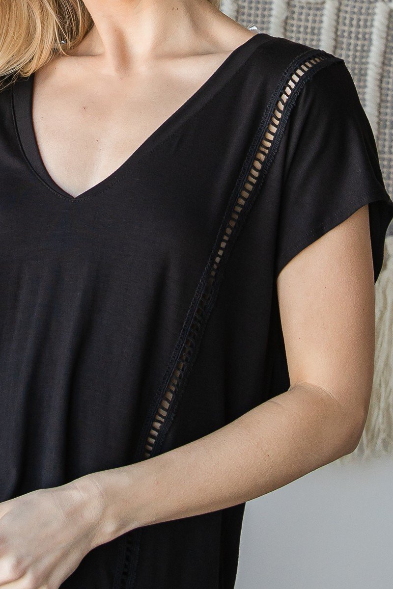 Short Sleeve V-Neck Top