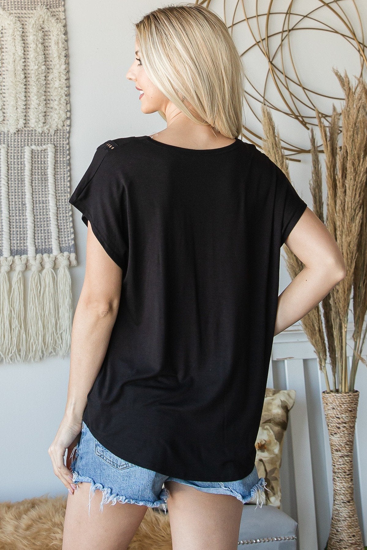Short Sleeve V-Neck Top