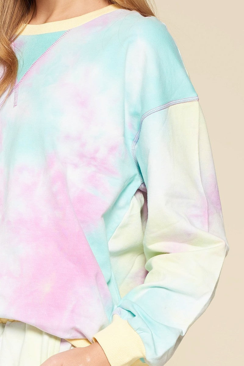 Tie Dye Print Jersey Top