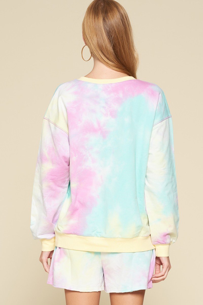 Tie Dye Print Jersey Top