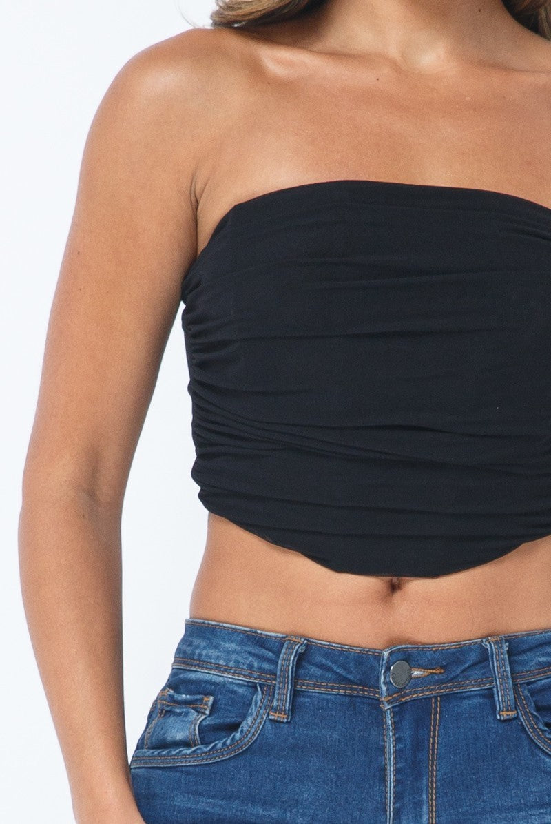 Mesh Corset Crop Top