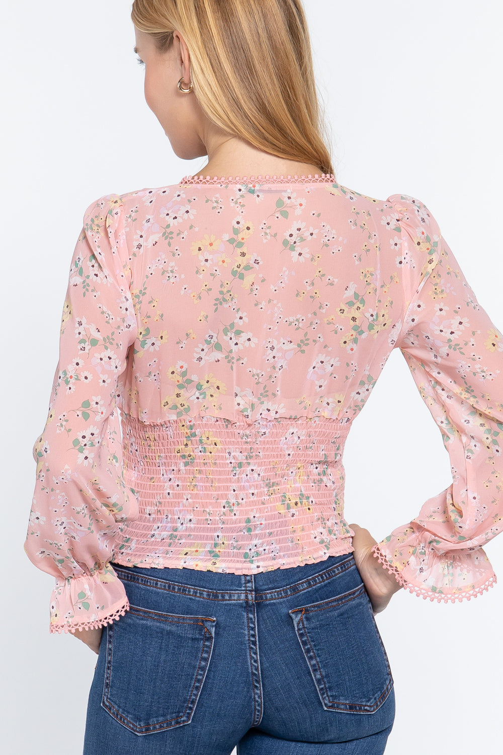 Floral Print Chiffon Top