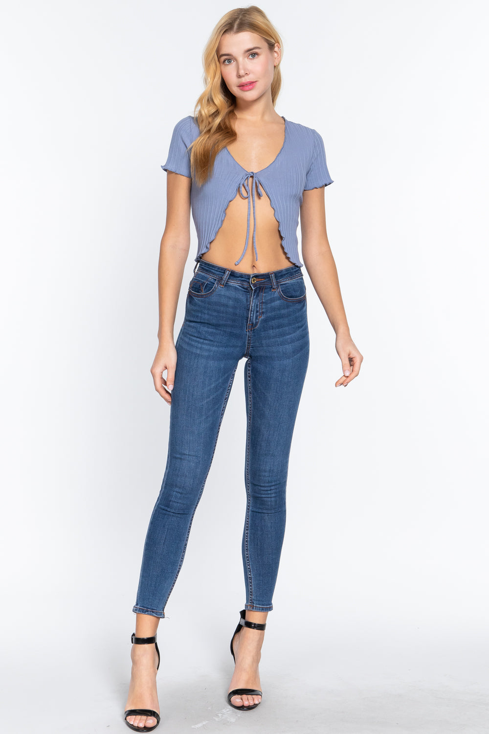 Short Slv Ribbed Cardigan