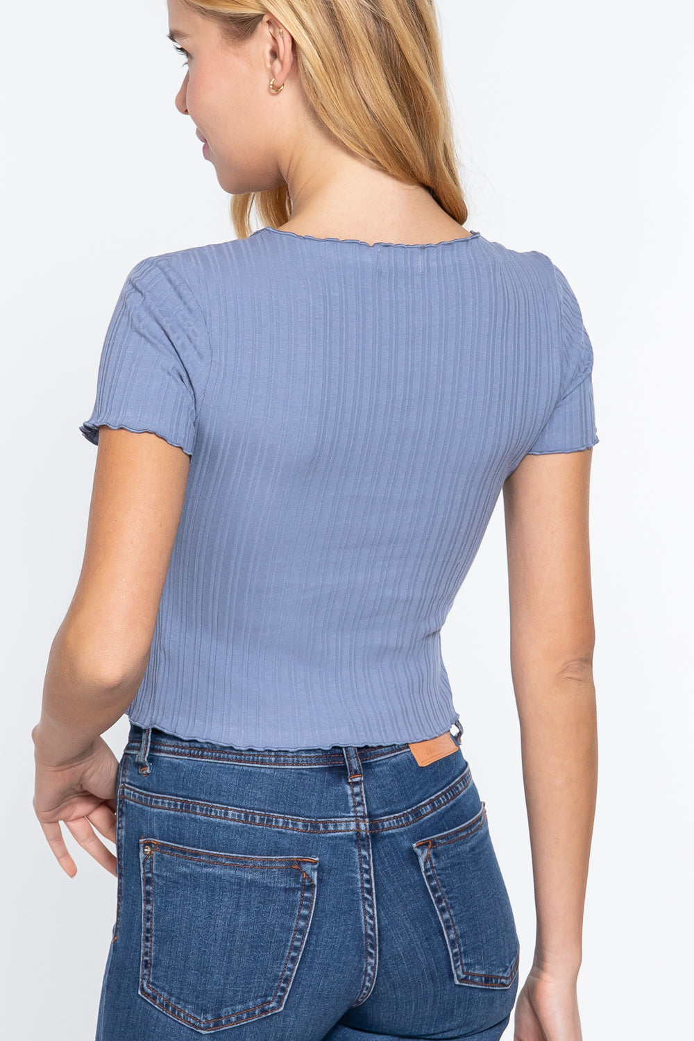 Short Slv Ribbed Cardigan