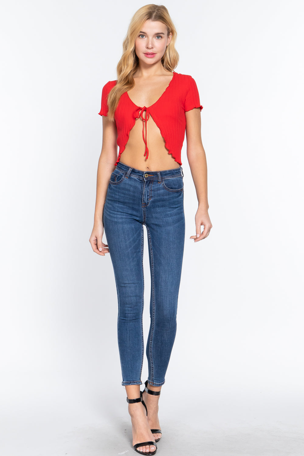 Short Slv Ribbed Cardigan