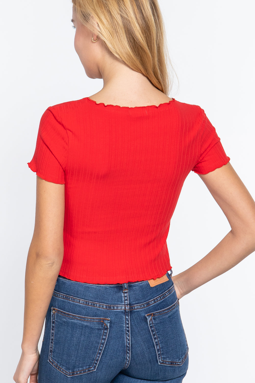 Short Slv Ribbed Cardigan