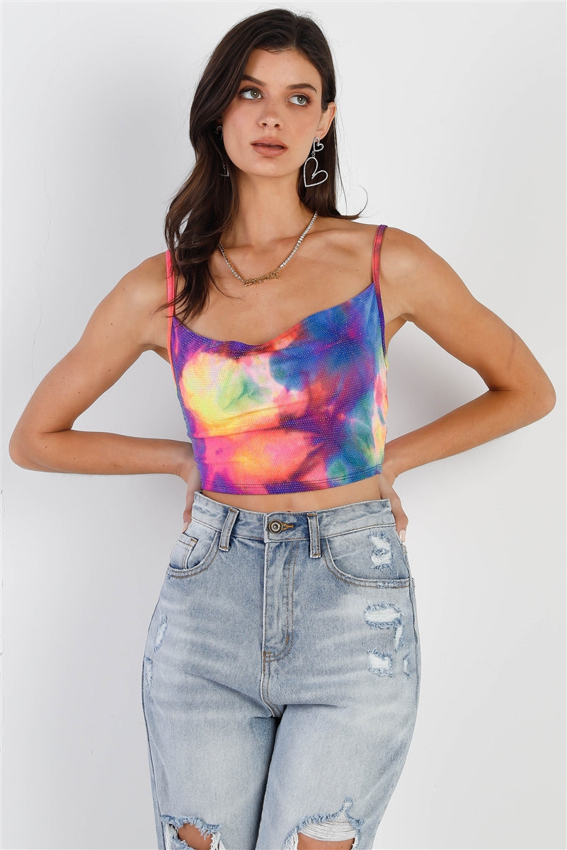 Multicolor Lurex Crop Top