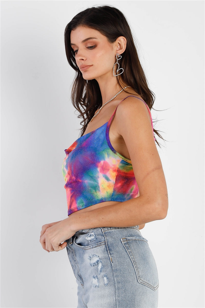 Multicolor Lurex Crop Top