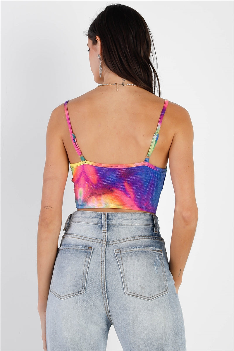 Multicolor Lurex Crop Top