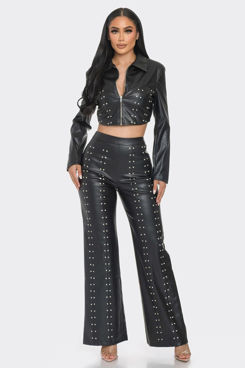 2-Piece Faux Leather Set