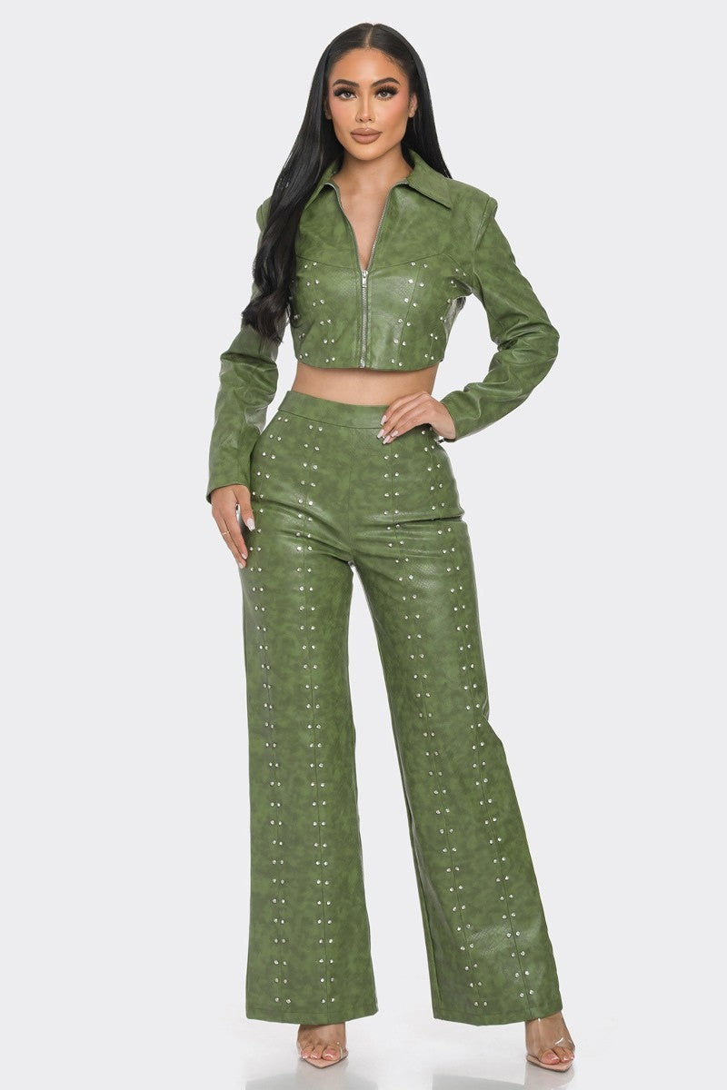 2-Piece Faux Leather Set