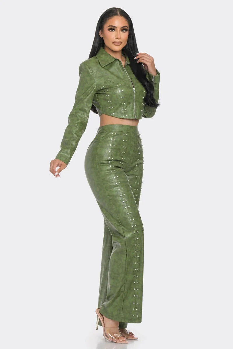 2-Piece Faux Leather Set
