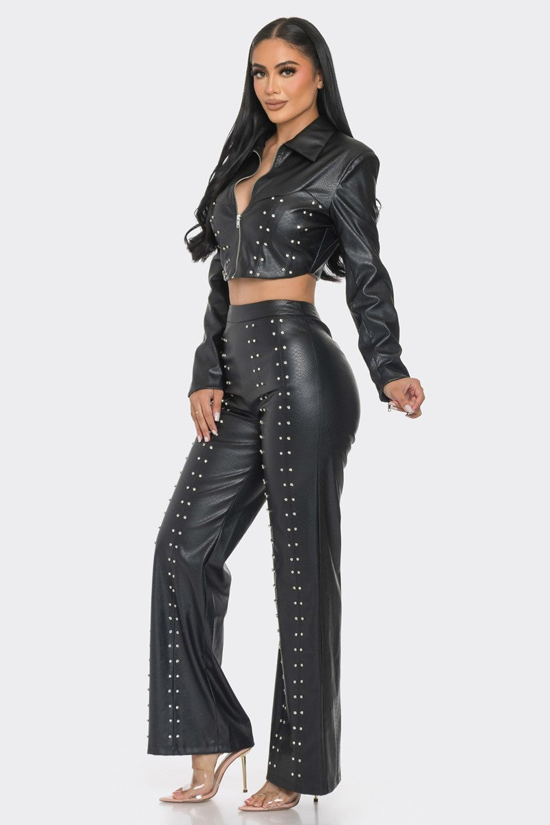 2-Piece Faux Leather Set
