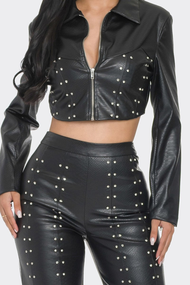 2-Piece Faux Leather Set