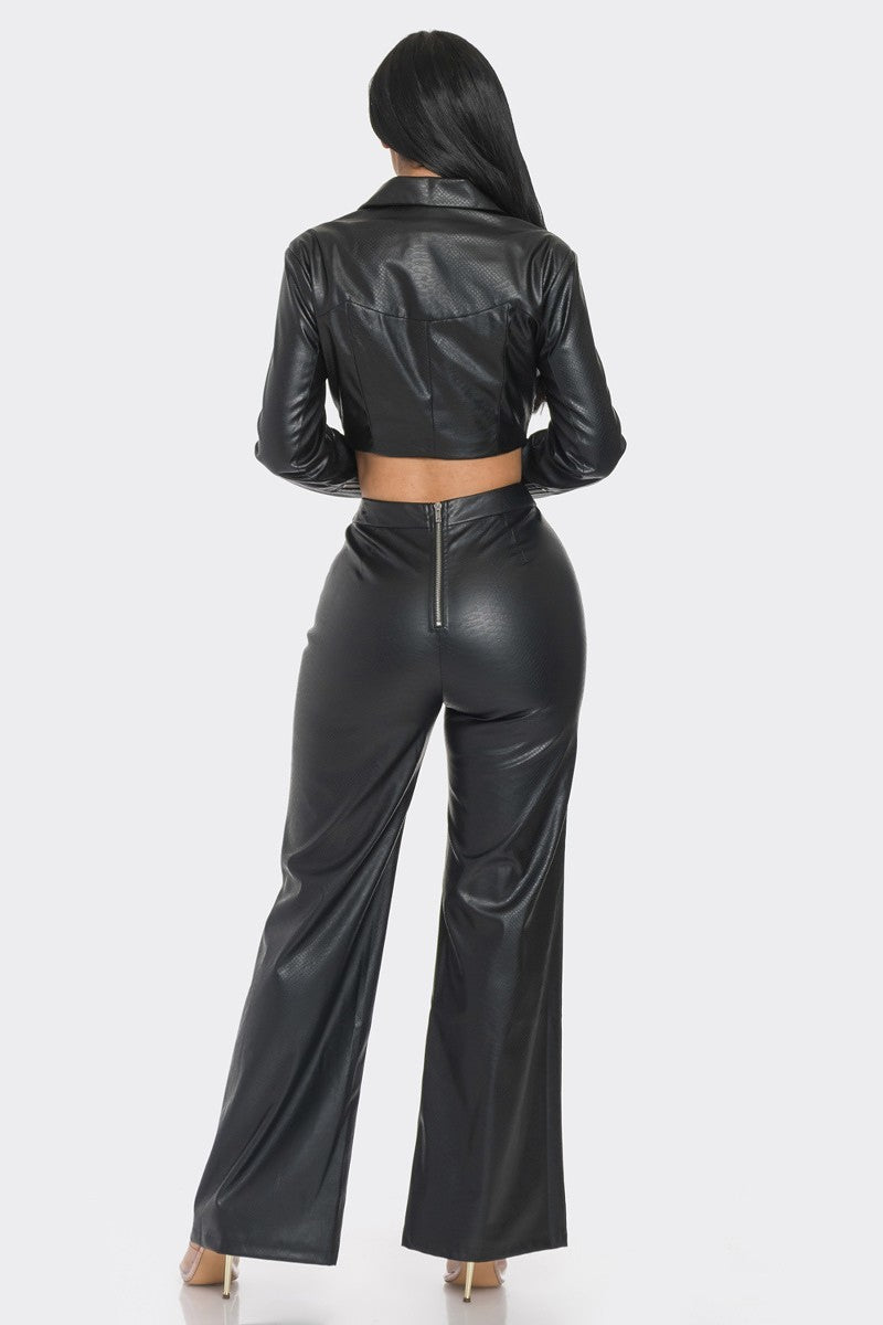 2-Piece Faux Leather Set