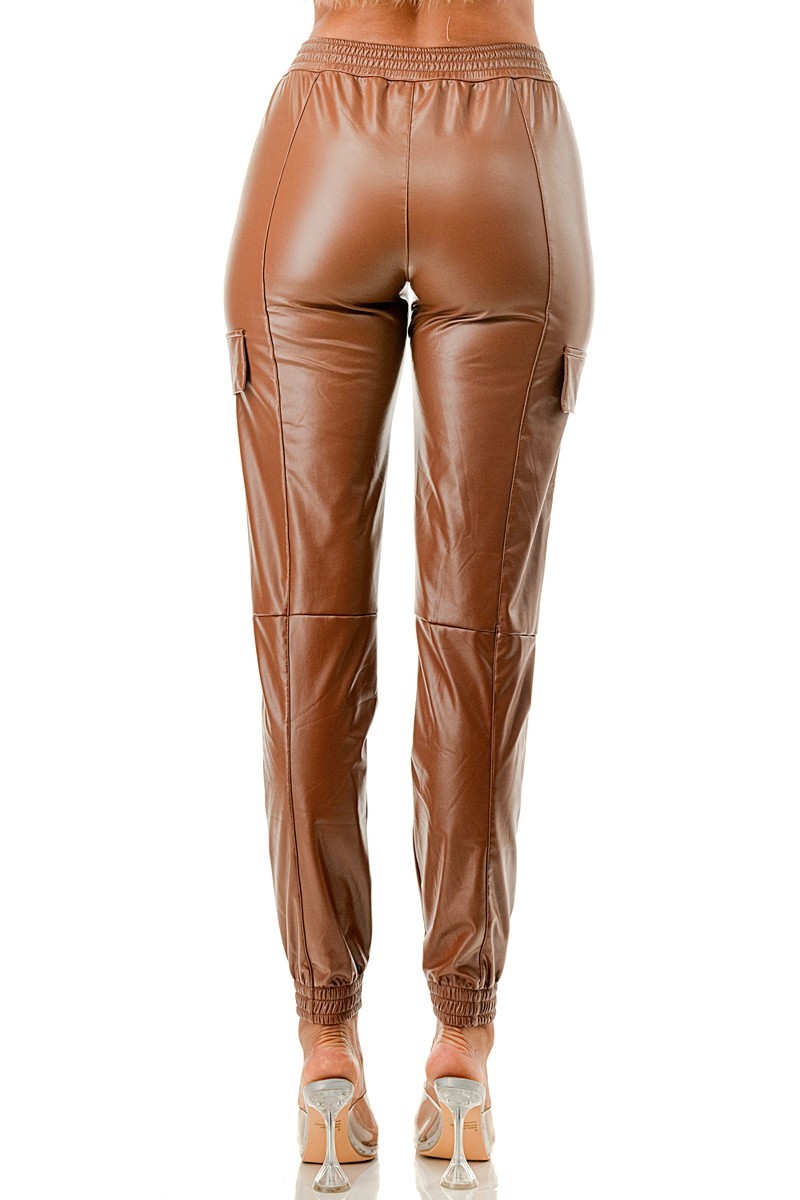 Faux Leather Lined Jogger