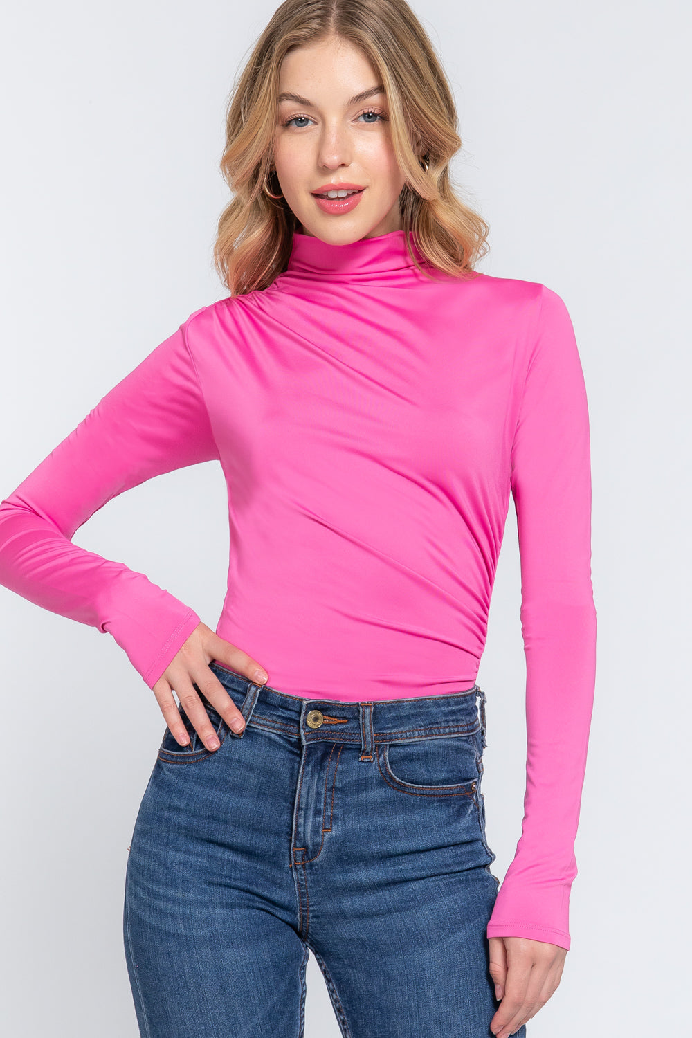 Long Slv High Neck Bodysuit