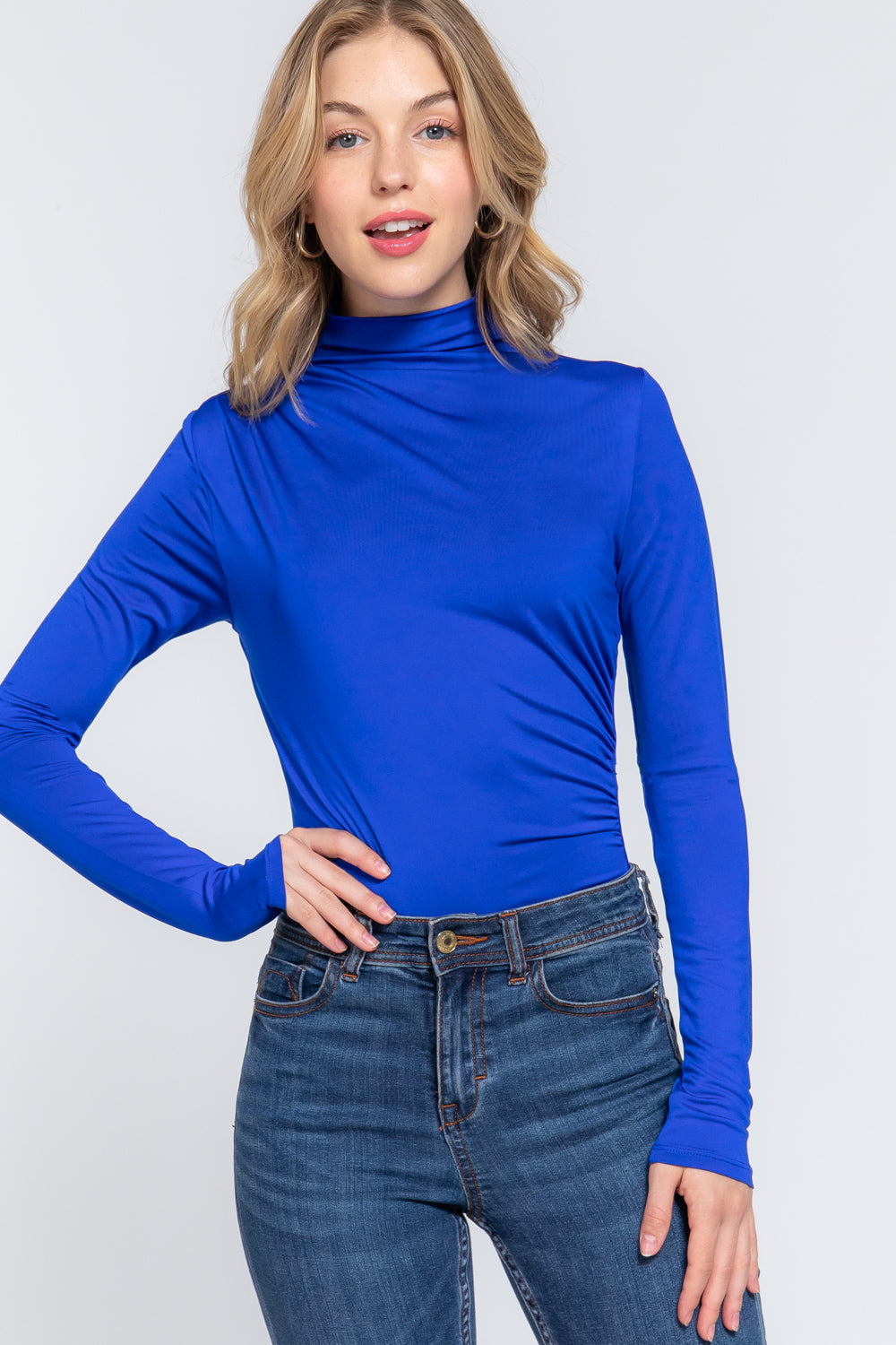 Long Slv High Neck Bodysuit