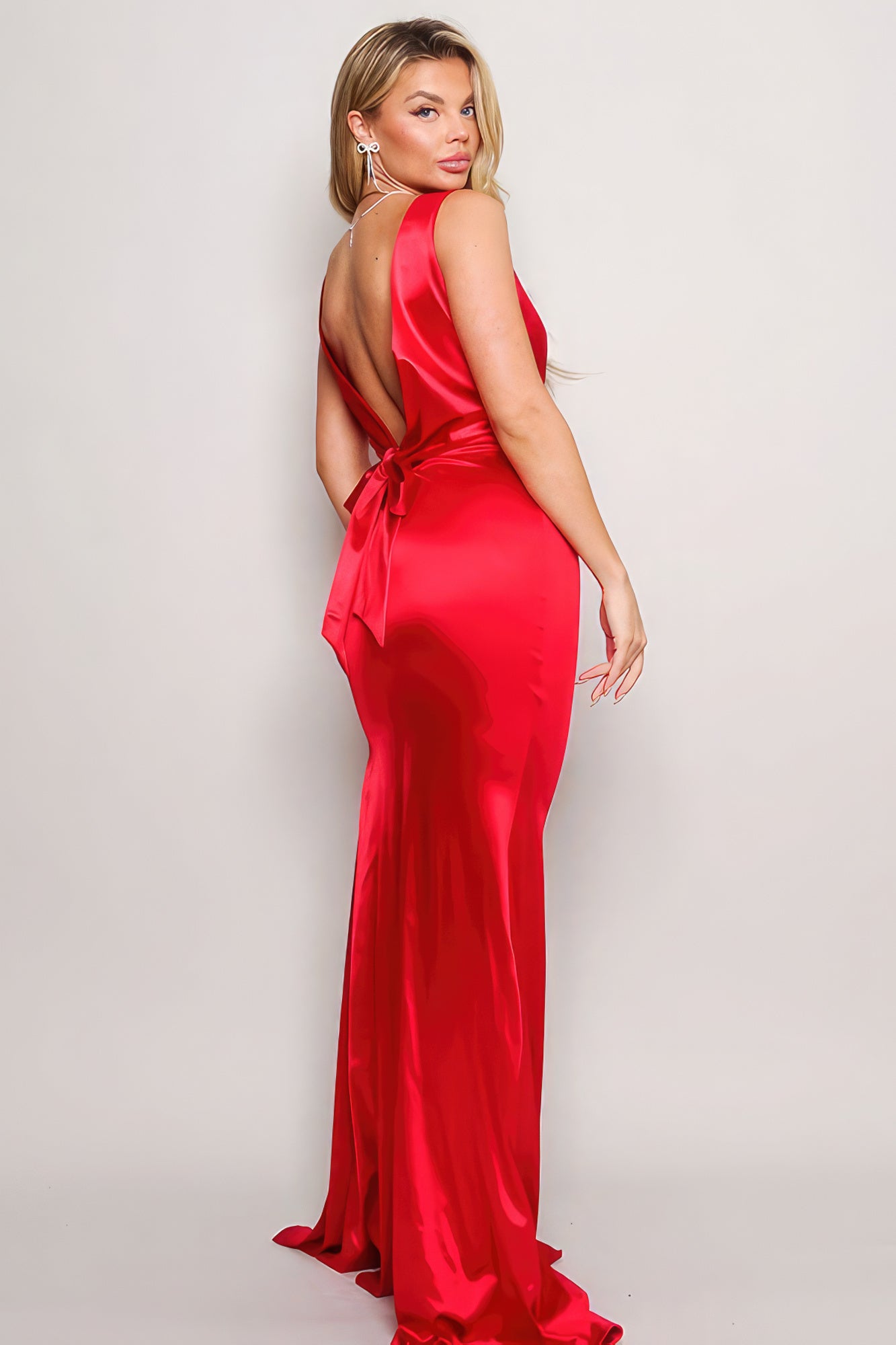 Bow Low Back Maxi Dress