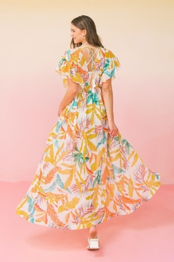 A Printed Woven Maxi Cover Up - Cherry Angel