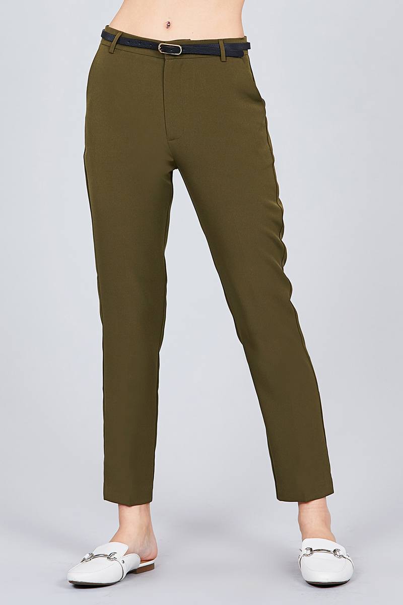 Classic Woven Belted Pants