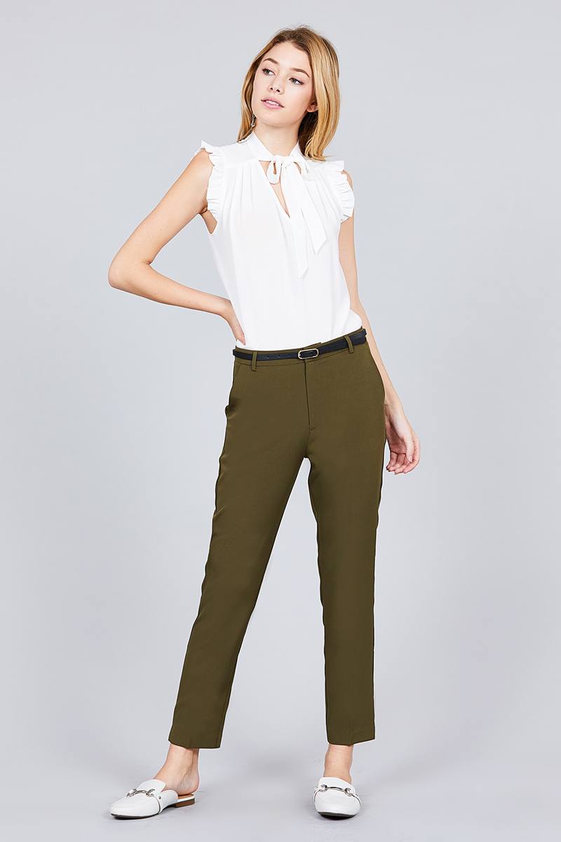 Classic Woven Belted Pants