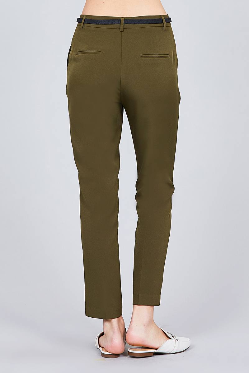 Classic Woven Belted Pants
