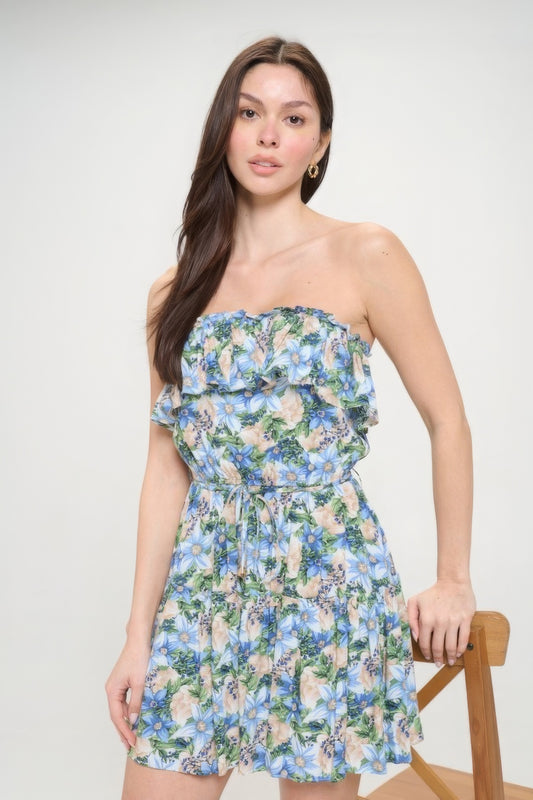 Berry Flower Mini Dress