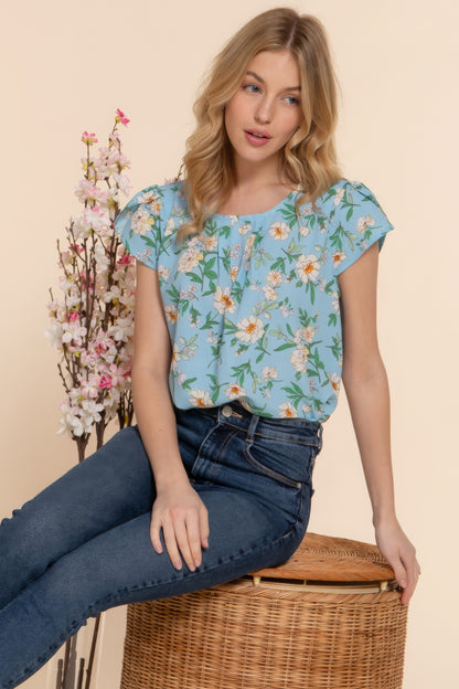 Tulip Floral Print Woven Top