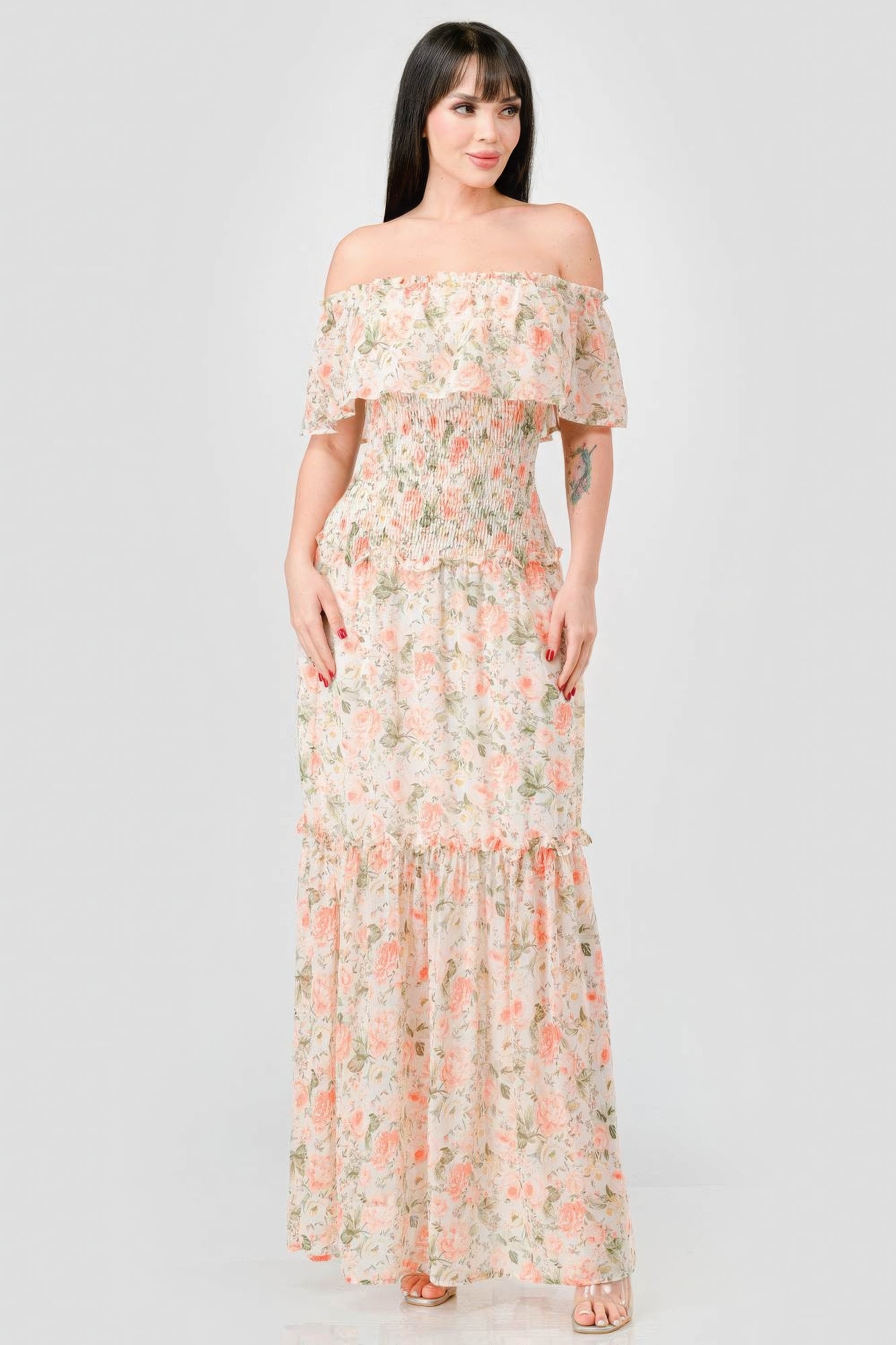 Floral Chiffon Maxi Dress