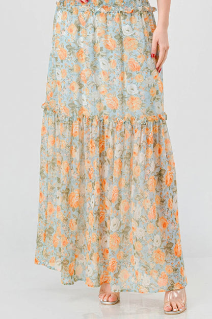 Floral Chiffon Maxi Dress