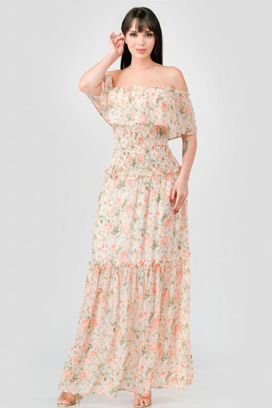 Floral Chiffon Maxi Dress