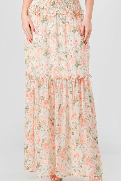 Floral Chiffon Maxi Dress