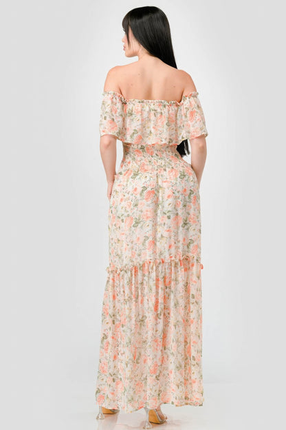 Floral Chiffon Maxi Dress