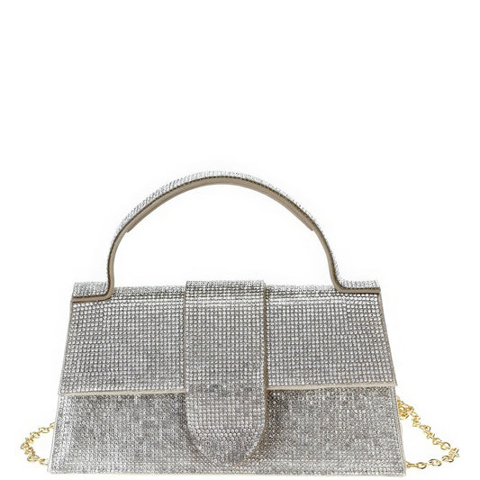 Rhinestone Allover Handle Bag