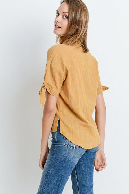 Short Sleeve Button Up Top