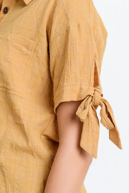 Short Sleeve Button Up Top