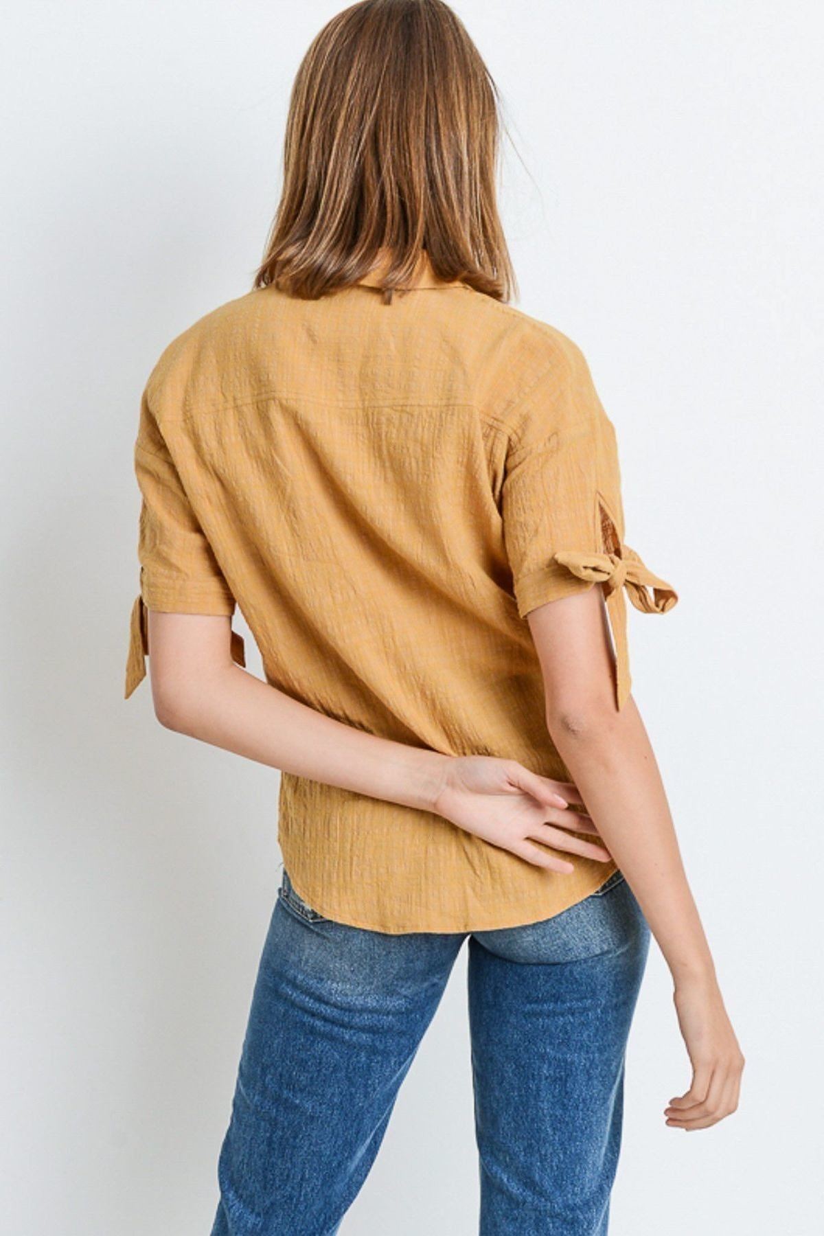 Short Sleeve Button Up Top