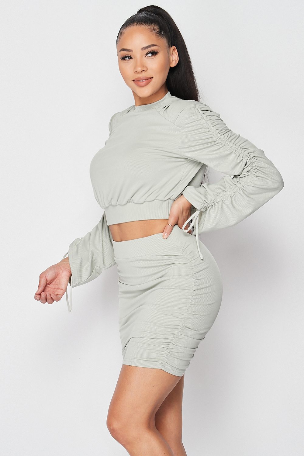 2-Piece Ruched Set