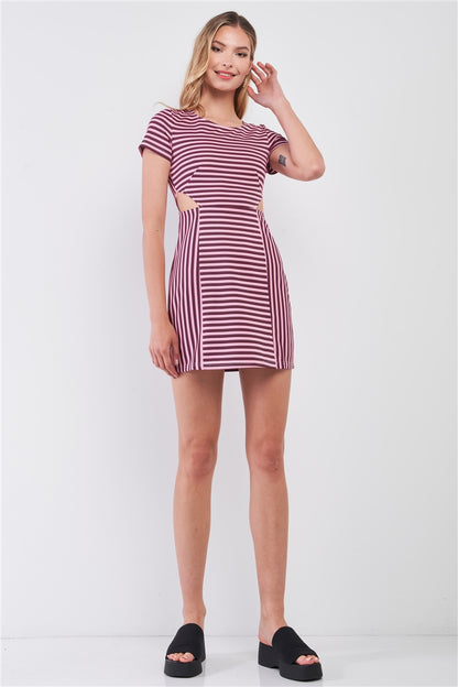 Striped Cutout Mini Dress