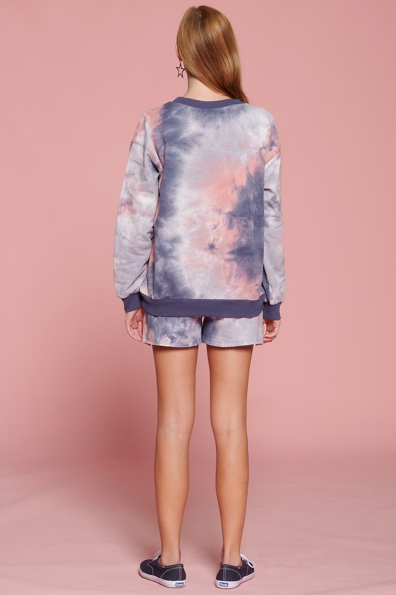 Tie Dye Print Jersey Shorts