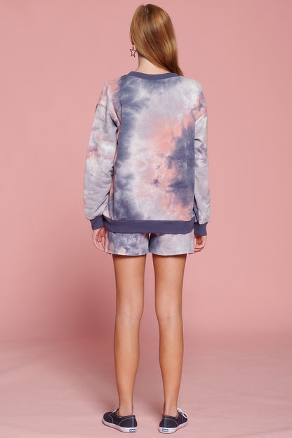 Tie Dye Print Jersey Shorts